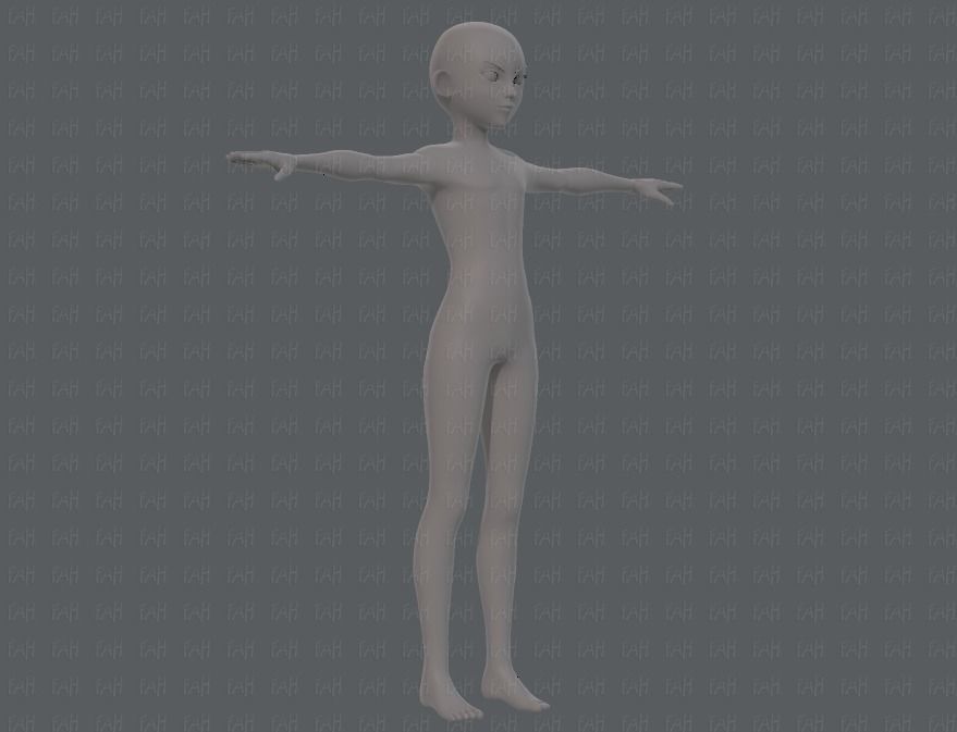 Base mesh boy character V10 Low-poly 3D model_2