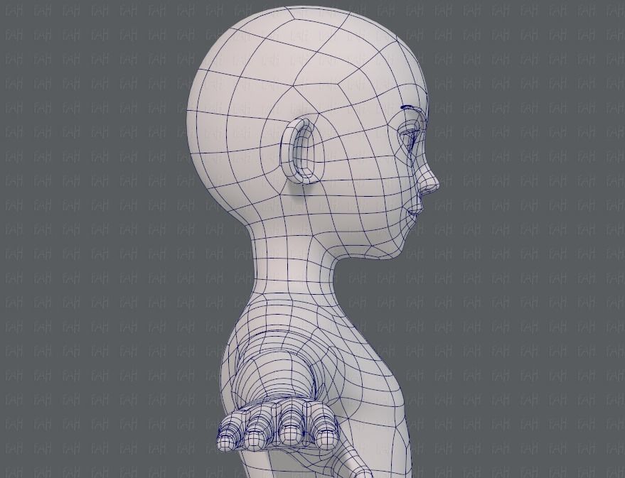 Base mesh boy character V10 Low-poly 3D model_27