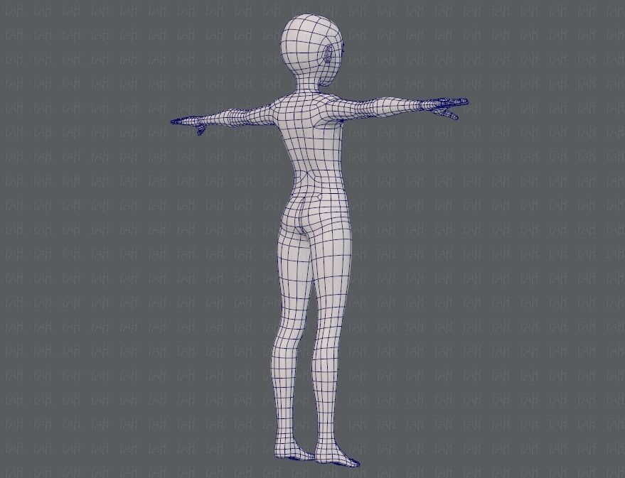 Base mesh boy character V10 Low-poly 3D model_12