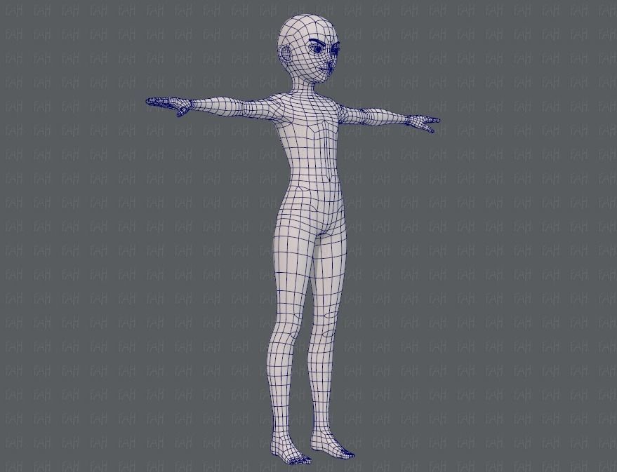 Base mesh boy character V10 Low-poly 3D model_10