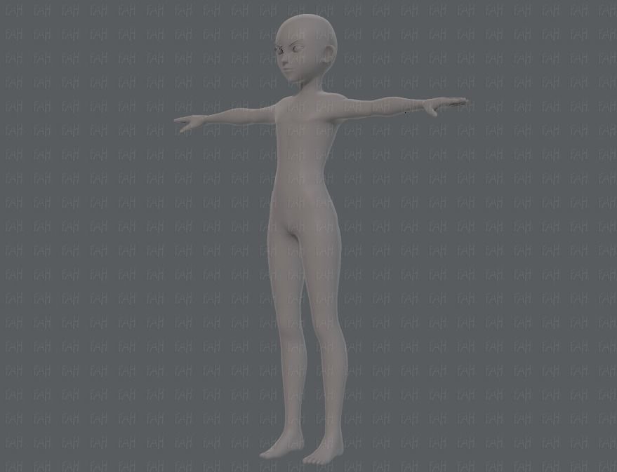 Base mesh boy character V10 Low-poly 3D model_8