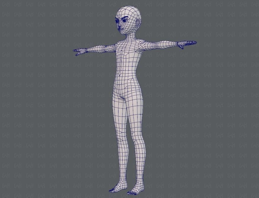 Base mesh boy character V10 Low-poly 3D model_16