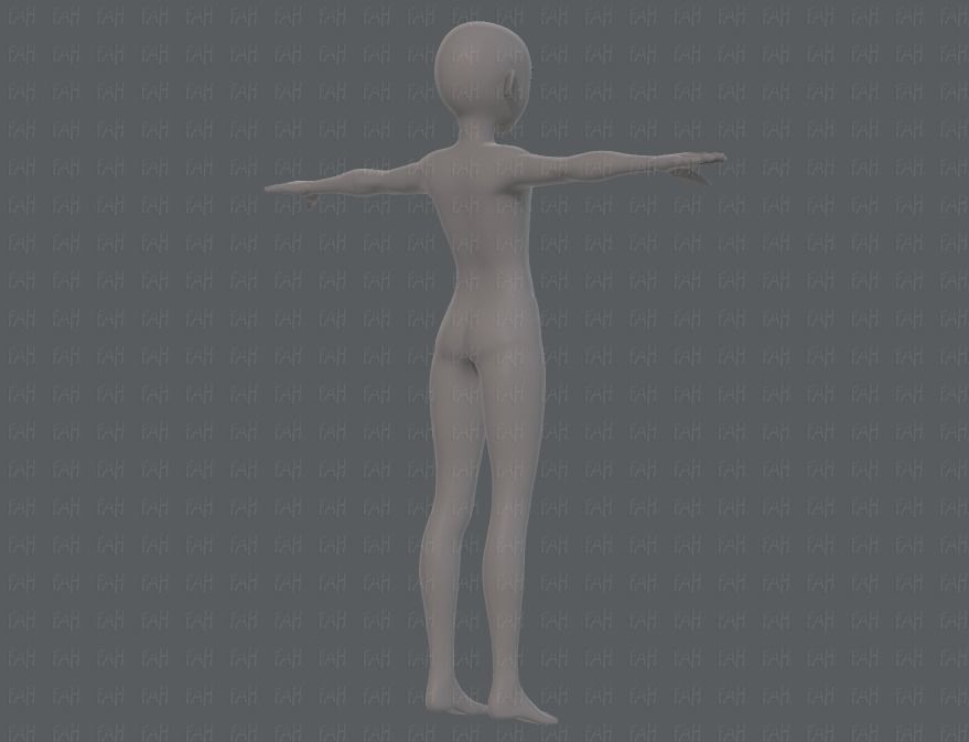 Base mesh boy character V10 Low-poly 3D model_4