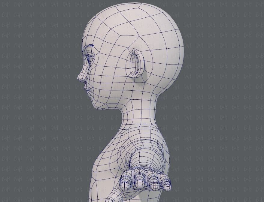 Base mesh boy character V10 Low-poly 3D model_31