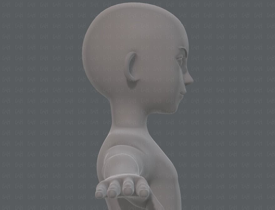 Base mesh boy character V10 Low-poly 3D model_19