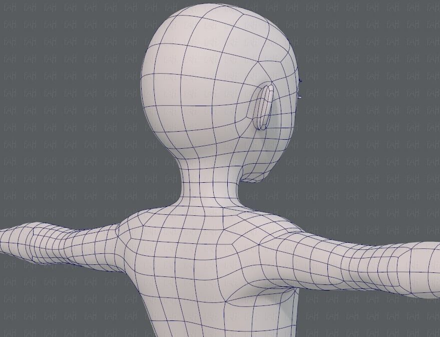 Base mesh boy character V10 Low-poly 3D model_28