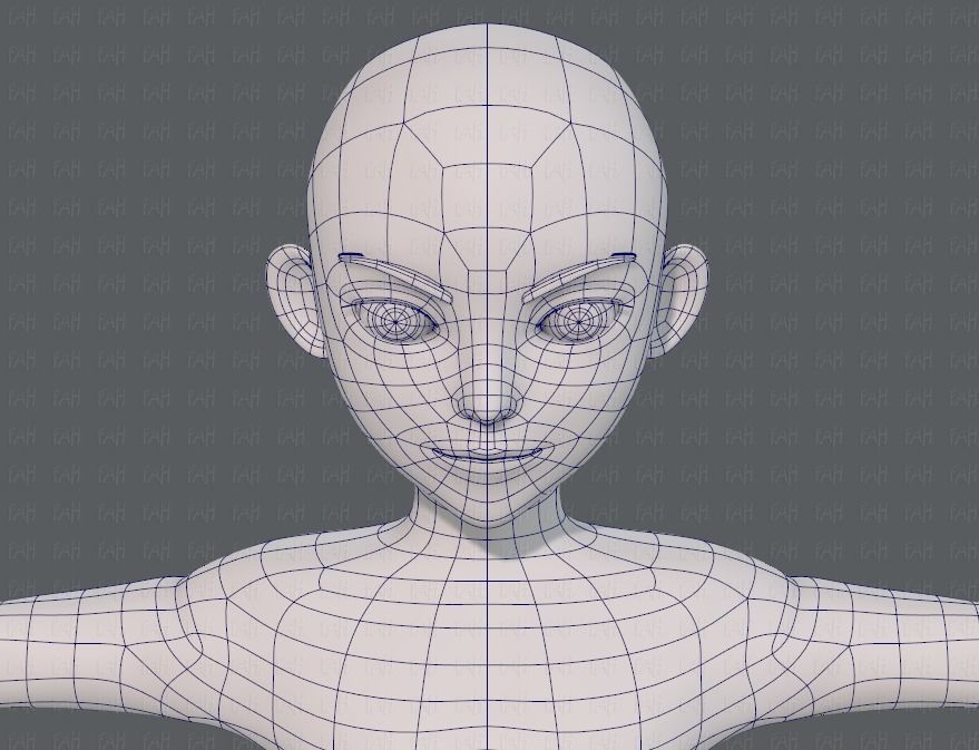 Base mesh boy character V10 Low-poly 3D model_42