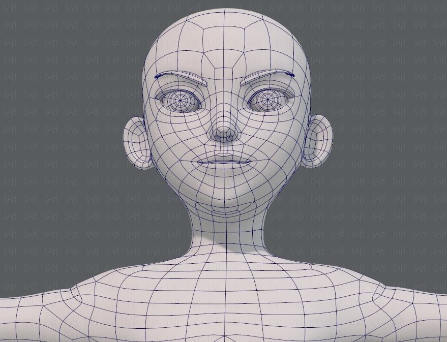 Base mesh boy character V10 Low-poly 3D model_44