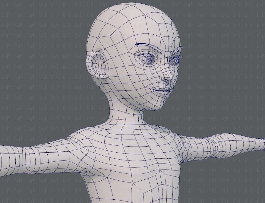 Base mesh boy character V10 Low-poly 3D model_26