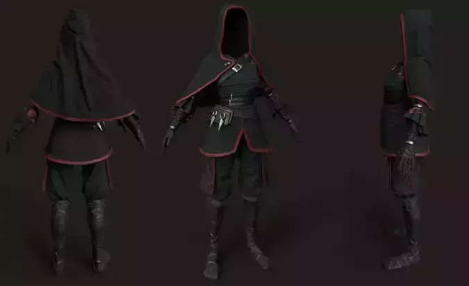 Shinobi wear  Low-poly 3D model