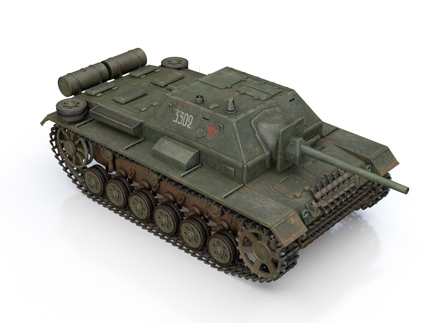 SU-76i - Soviet Assault gun - 3302 3D model_6