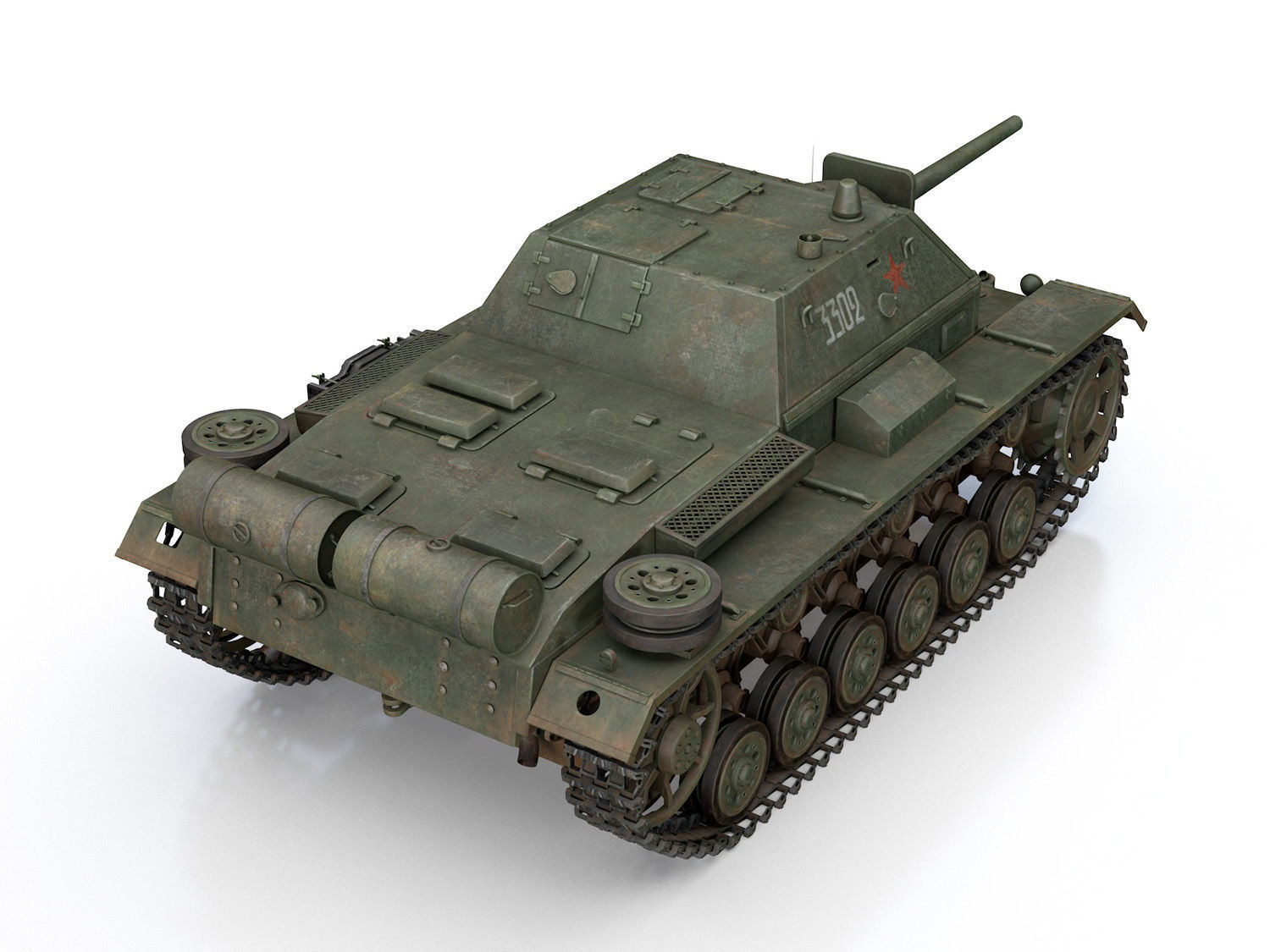 SU-76i - Soviet Assault gun - 3302 3D model_4