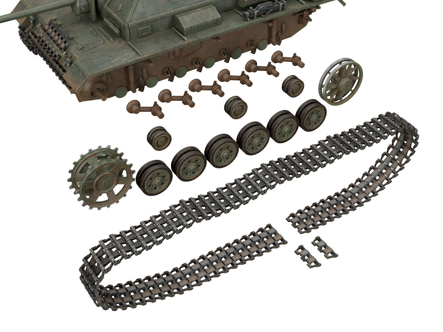 SU-76i - Soviet Assault gun - 3302 3D model_8