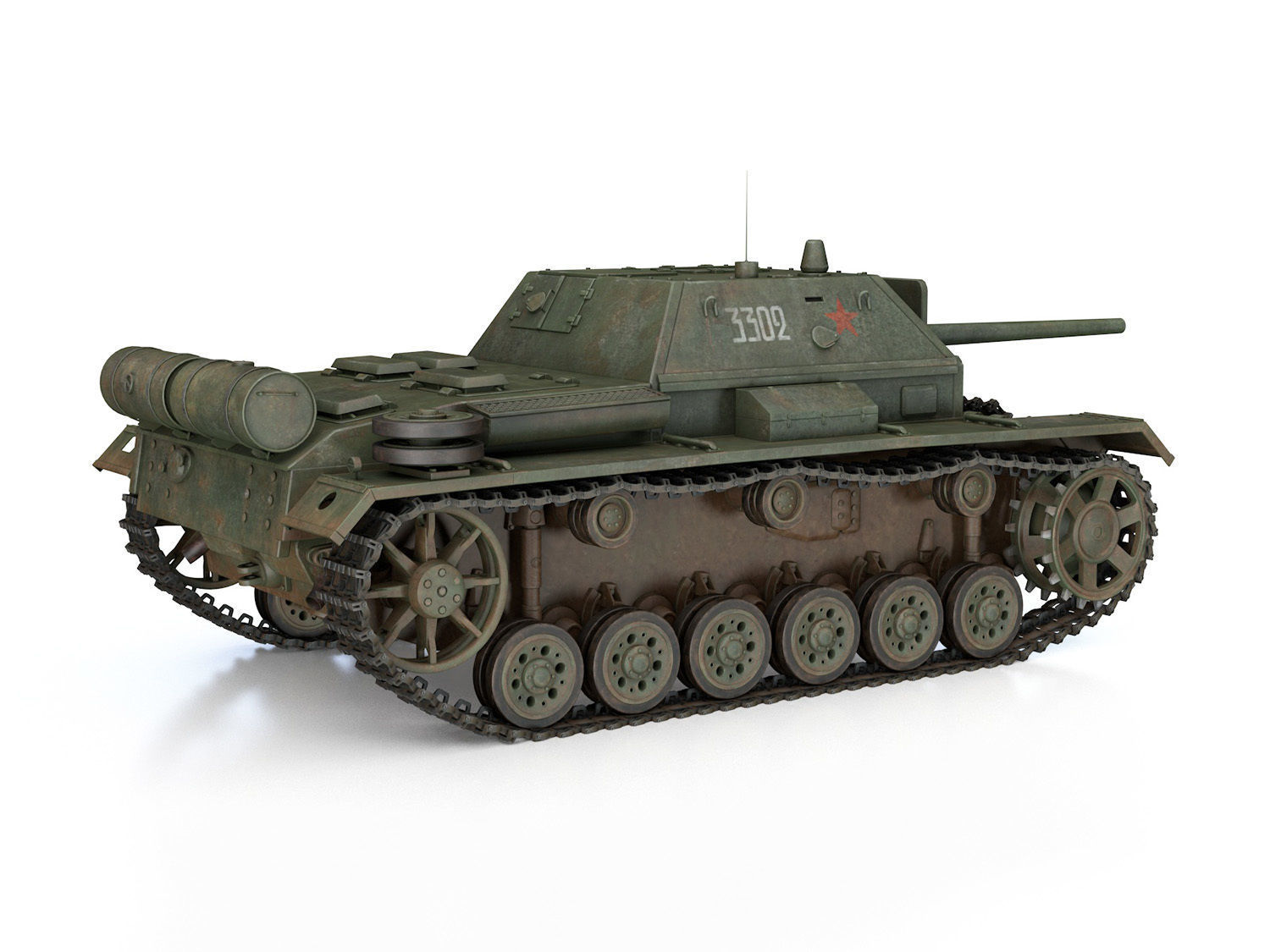 SU-76i - Soviet Assault gun - 3302 3D model_5