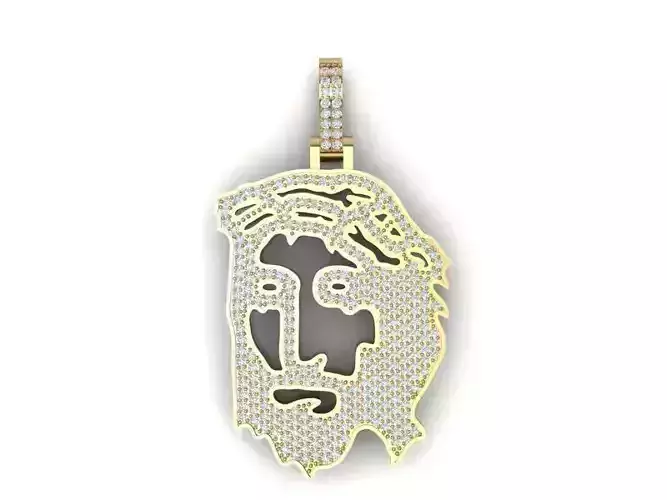 Jesus head flat pendant
