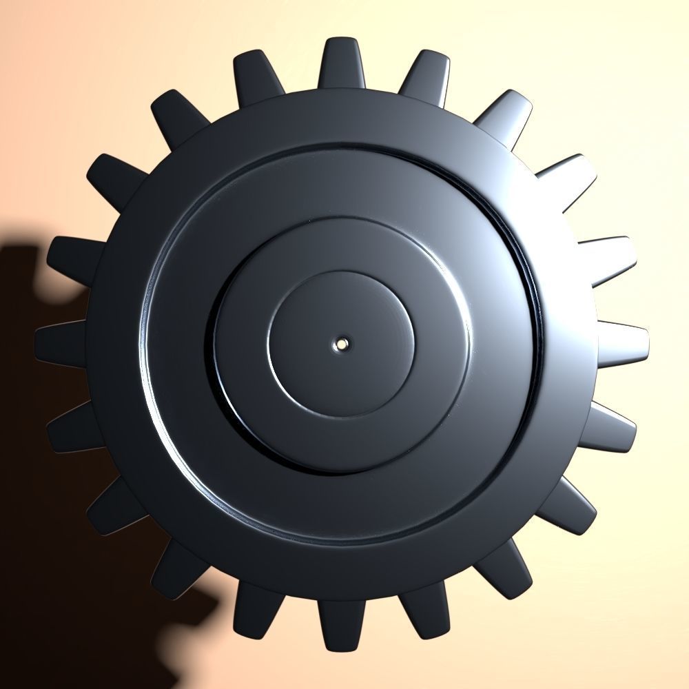 Wheel gear Free low-poly 3D model_1