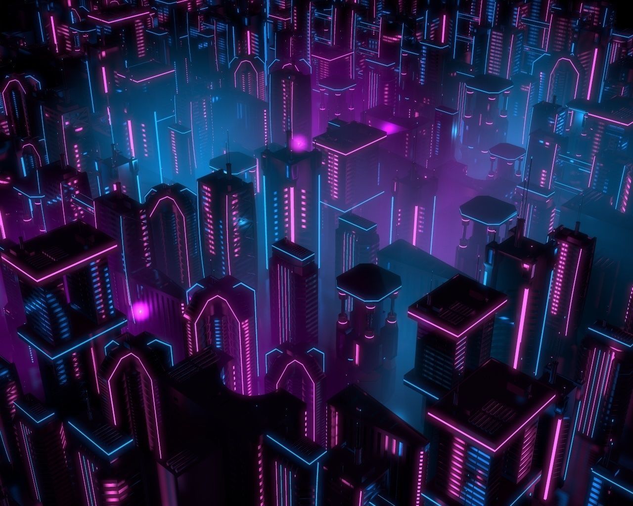 3D asset Neon Buildings | CGTrader