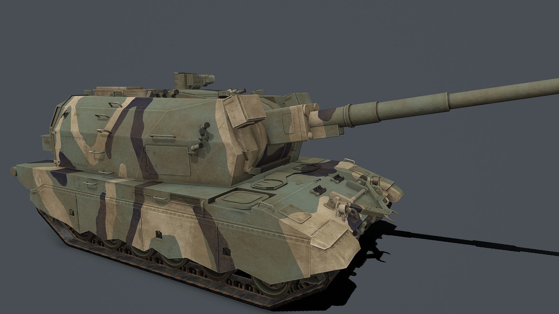 Koalitsiya-SV  2S35  Low-poly 3D model_3