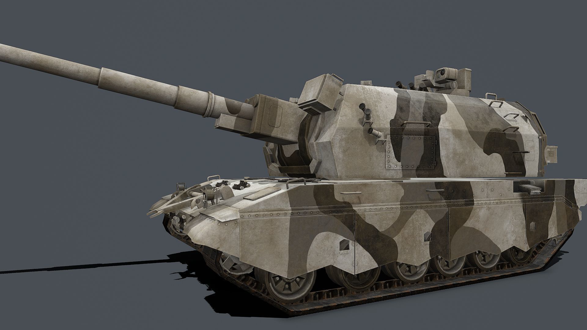 Koalitsiya-SV  2S35  Low-poly 3D model_12