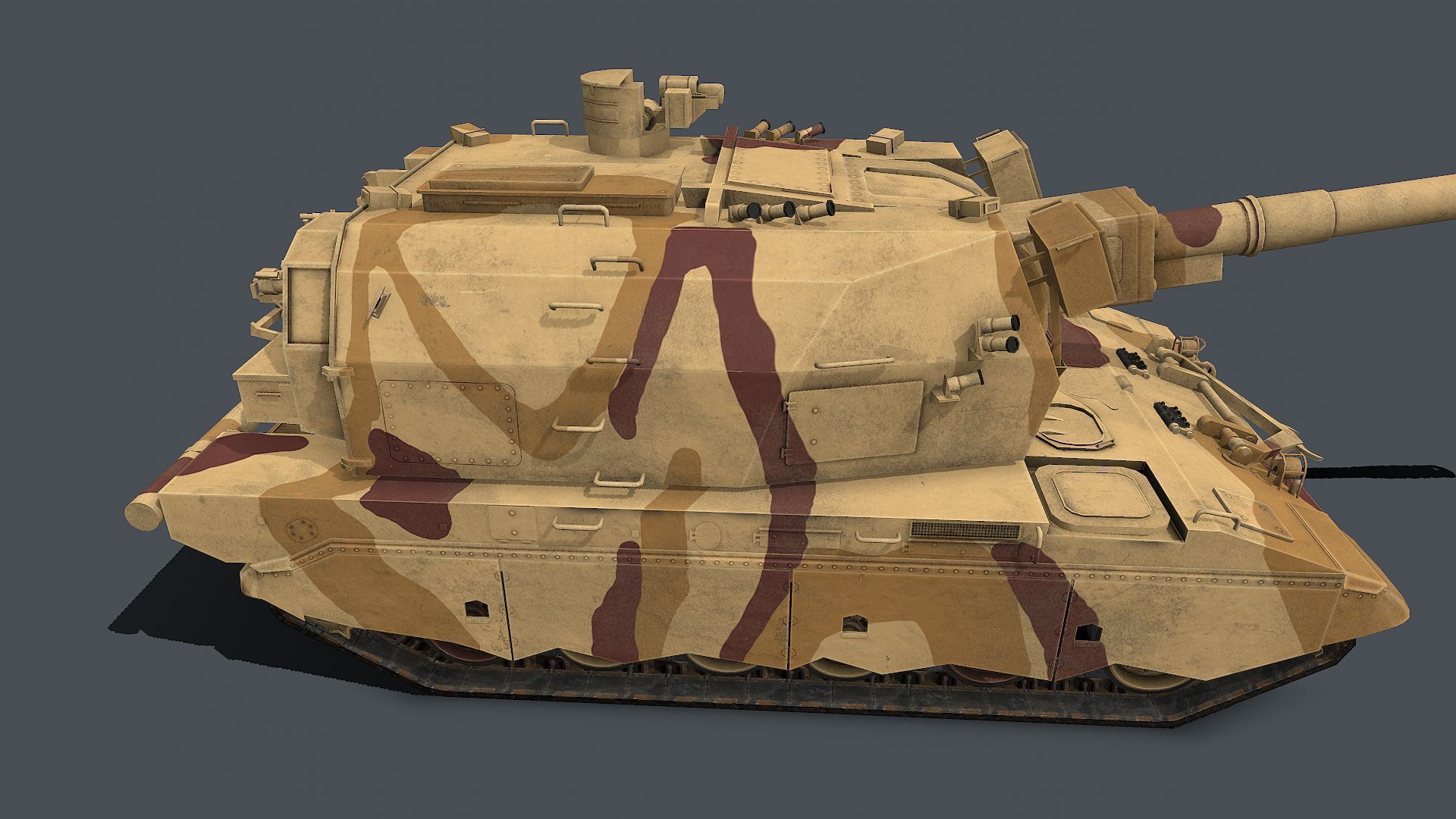 Koalitsiya-SV  2S35  Low-poly 3D model_9