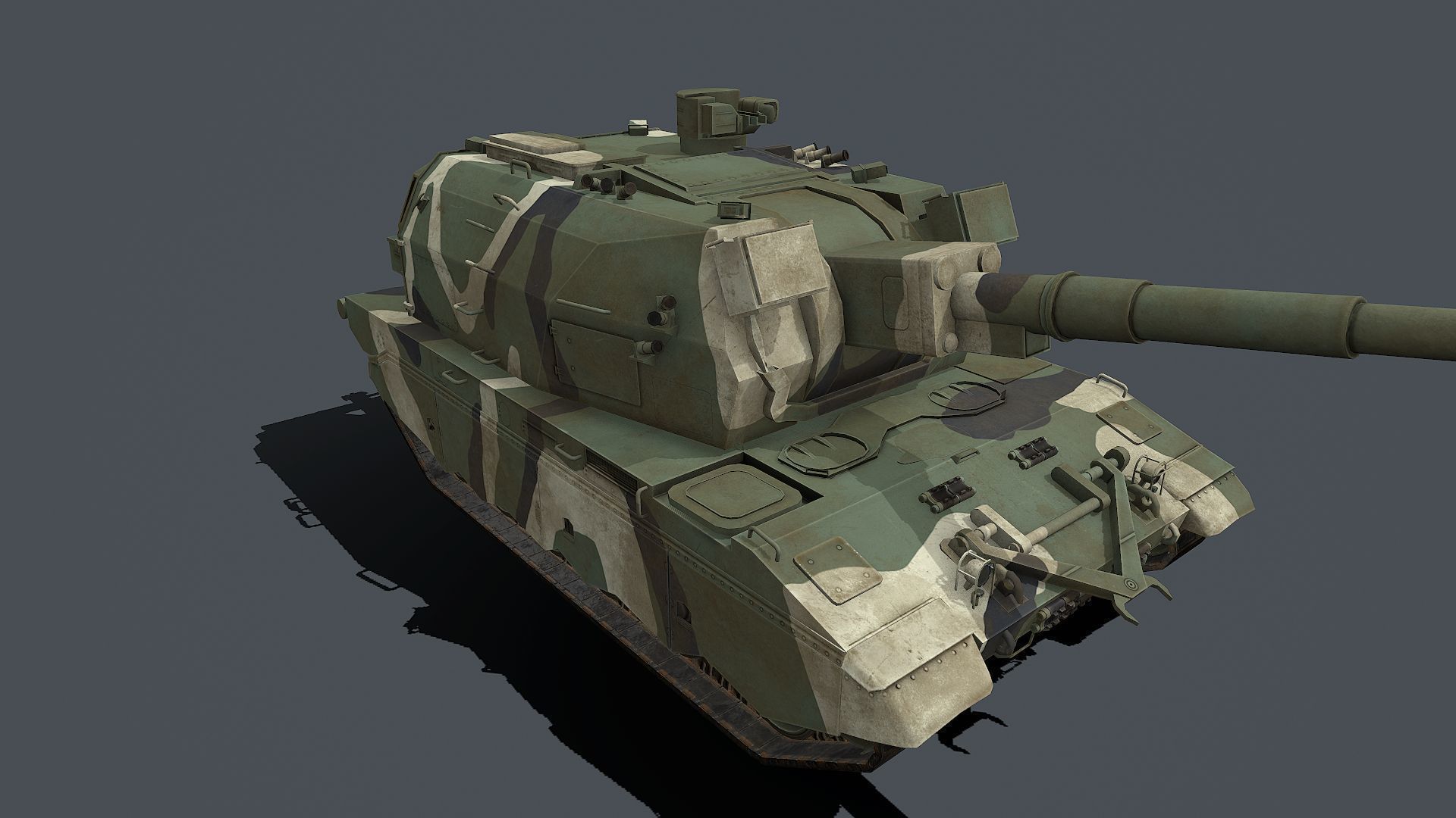 Koalitsiya-SV  2S35  Low-poly 3D model_7