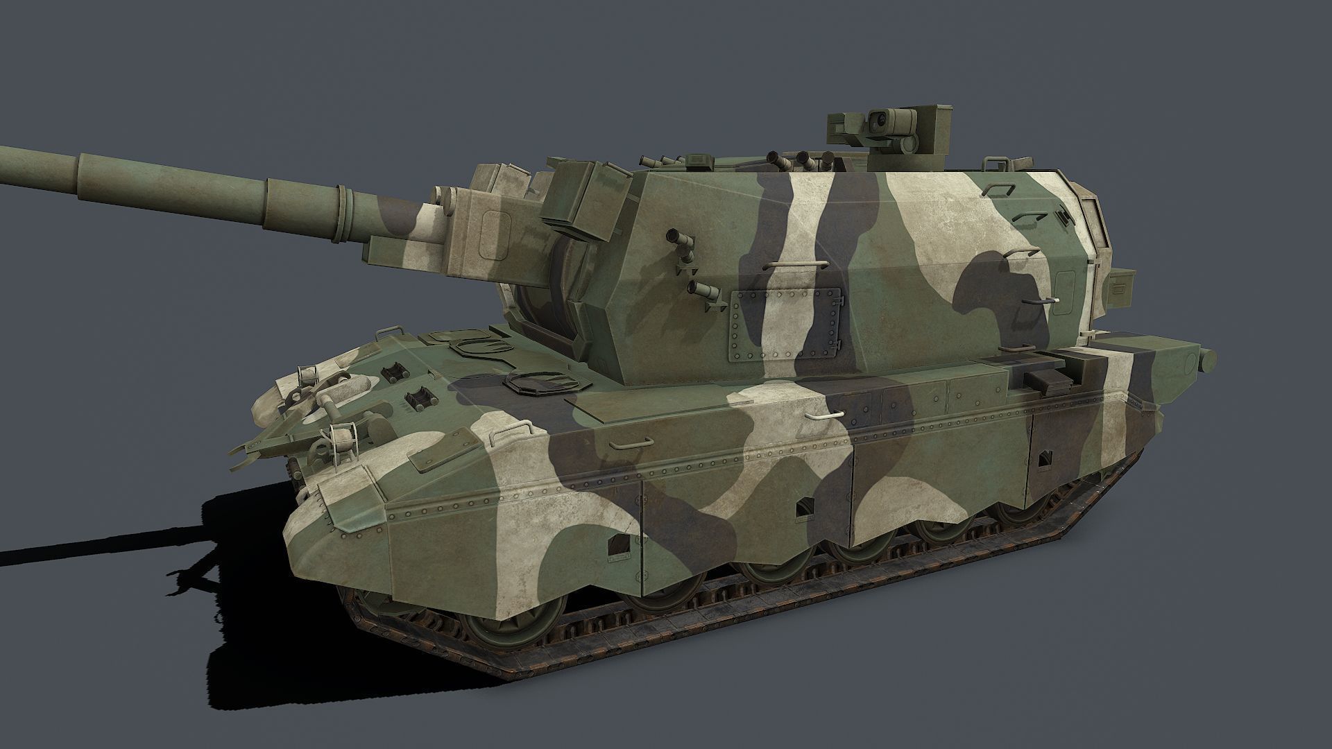 Koalitsiya-SV  2S35  Low-poly 3D model_6