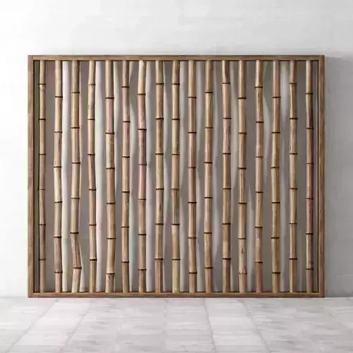 Bambo decor wood frame 3D model