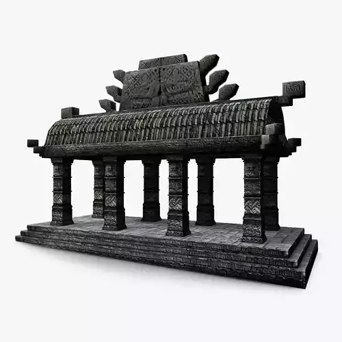 Low Poly Aztec small temple