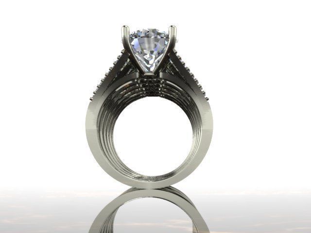 huge solitaire ring series  3D print model_3
