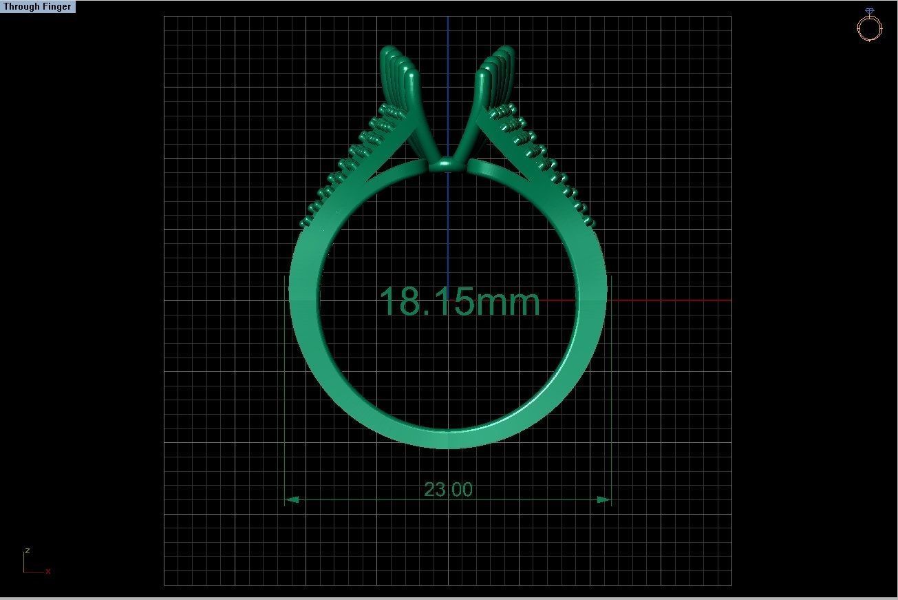 huge solitaire ring series  3D print model_11