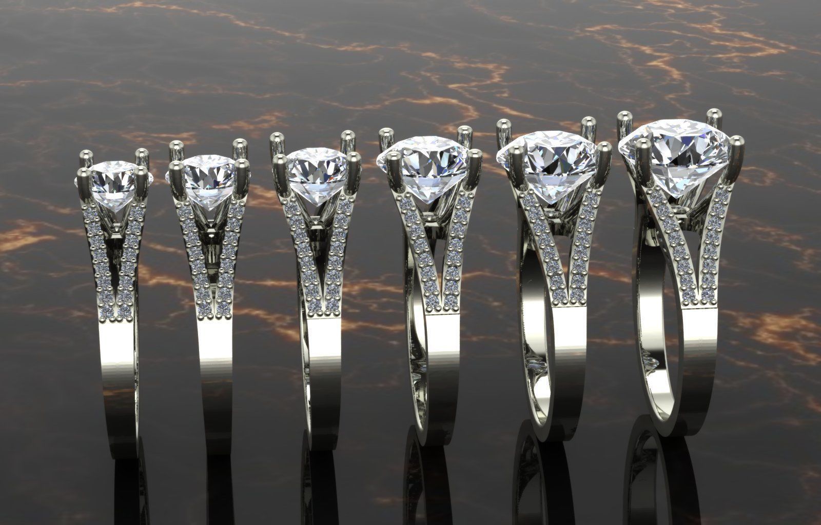 huge solitaire ring series  3D print model_2