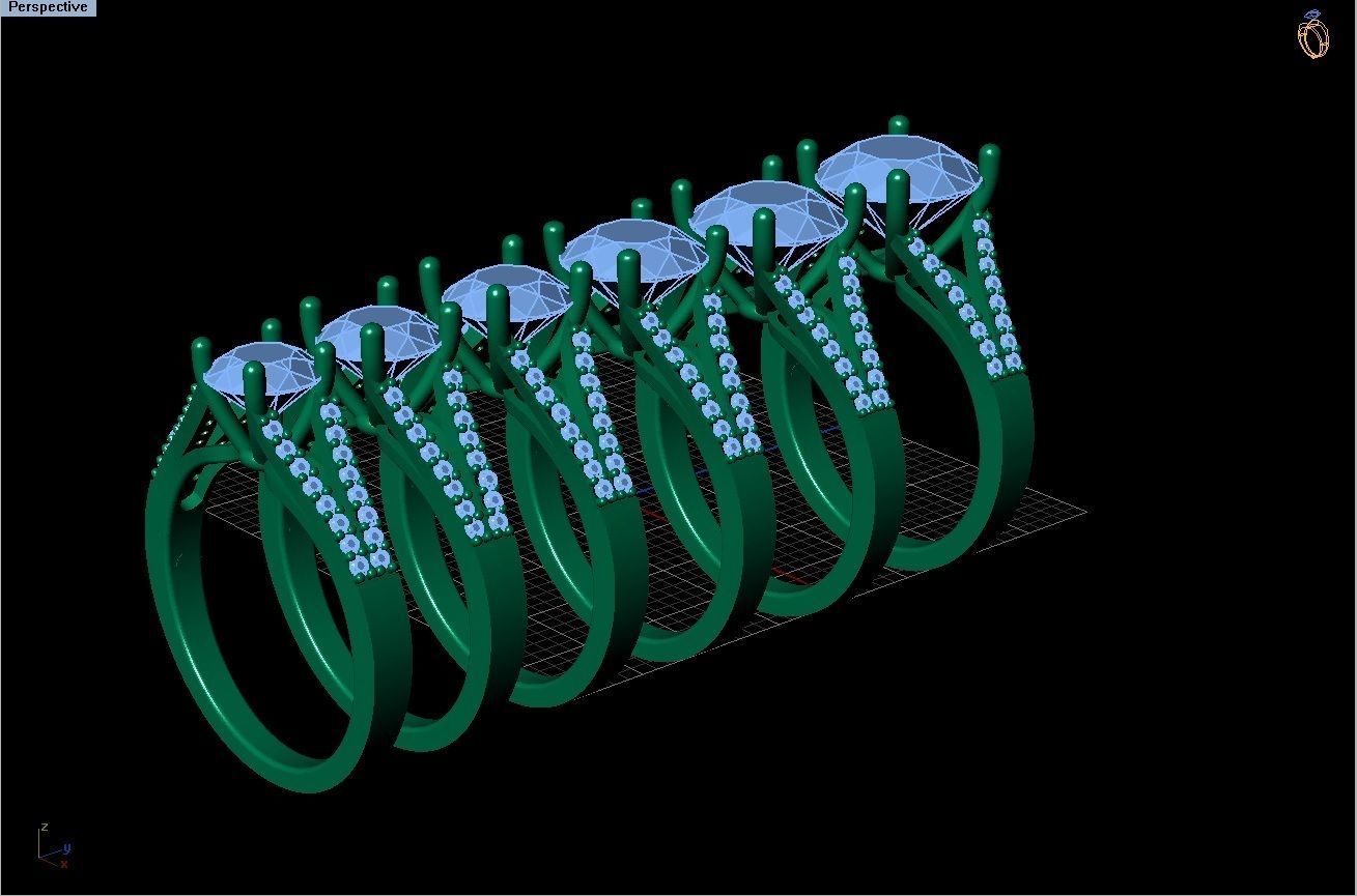 huge solitaire ring series  3D print model_6