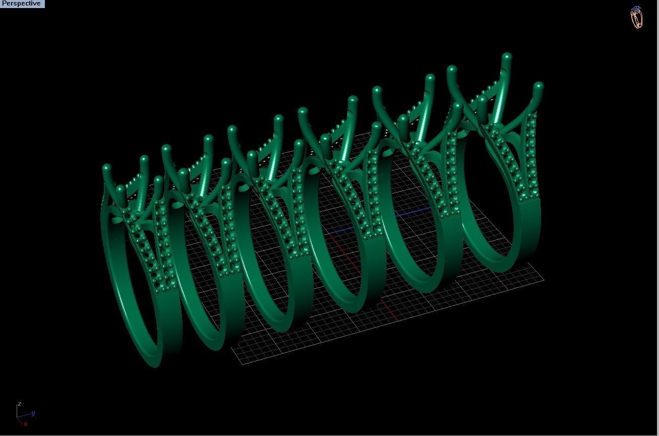 huge solitaire ring series  3D print model_7