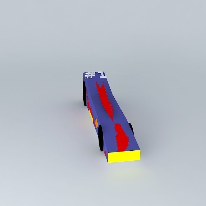 flaming derdy car Free 3D model_2
