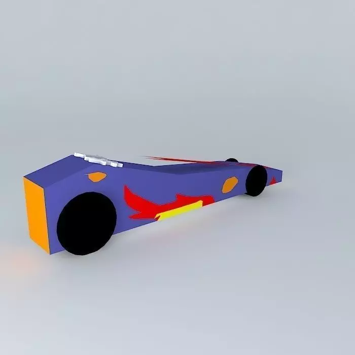flaming derdy car Free 3D model_0
