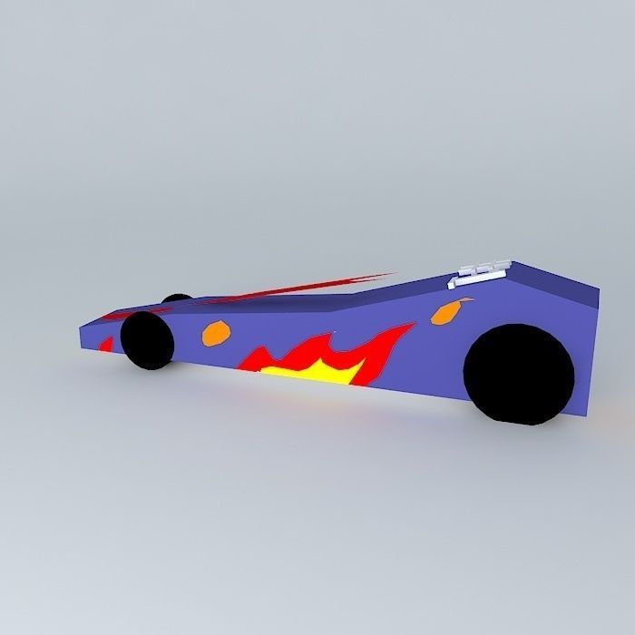 flaming derdy car Free 3D model_1