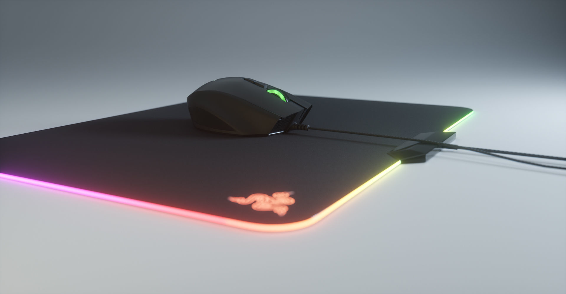 Razer Naga Computer Mouse Low-poly 3D model_12