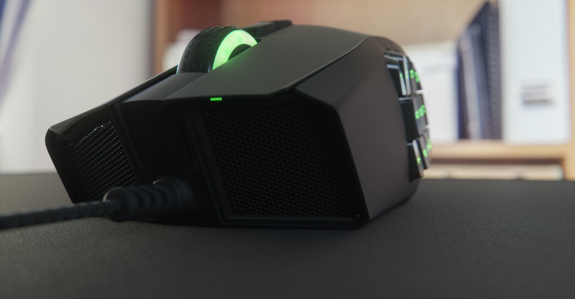 Razer Naga Computer Mouse Low-poly 3D model_4