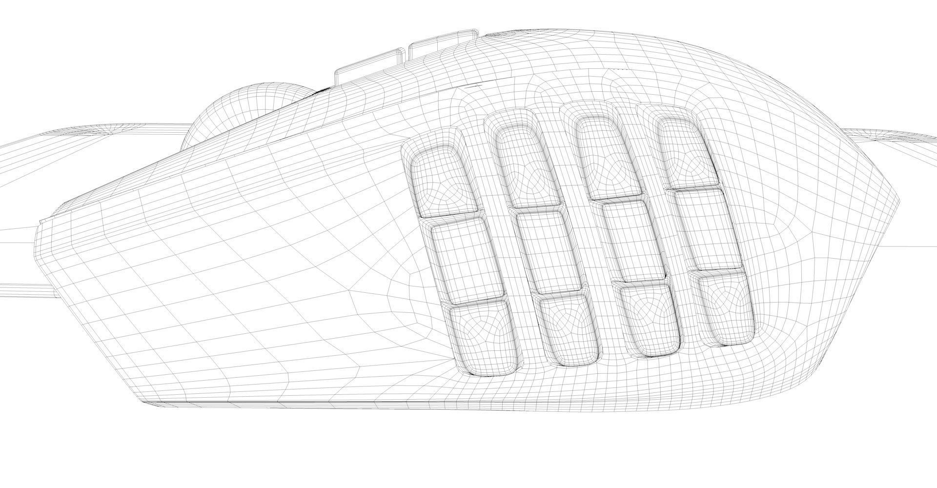 Razer Naga Computer Mouse Low-poly 3D model_8