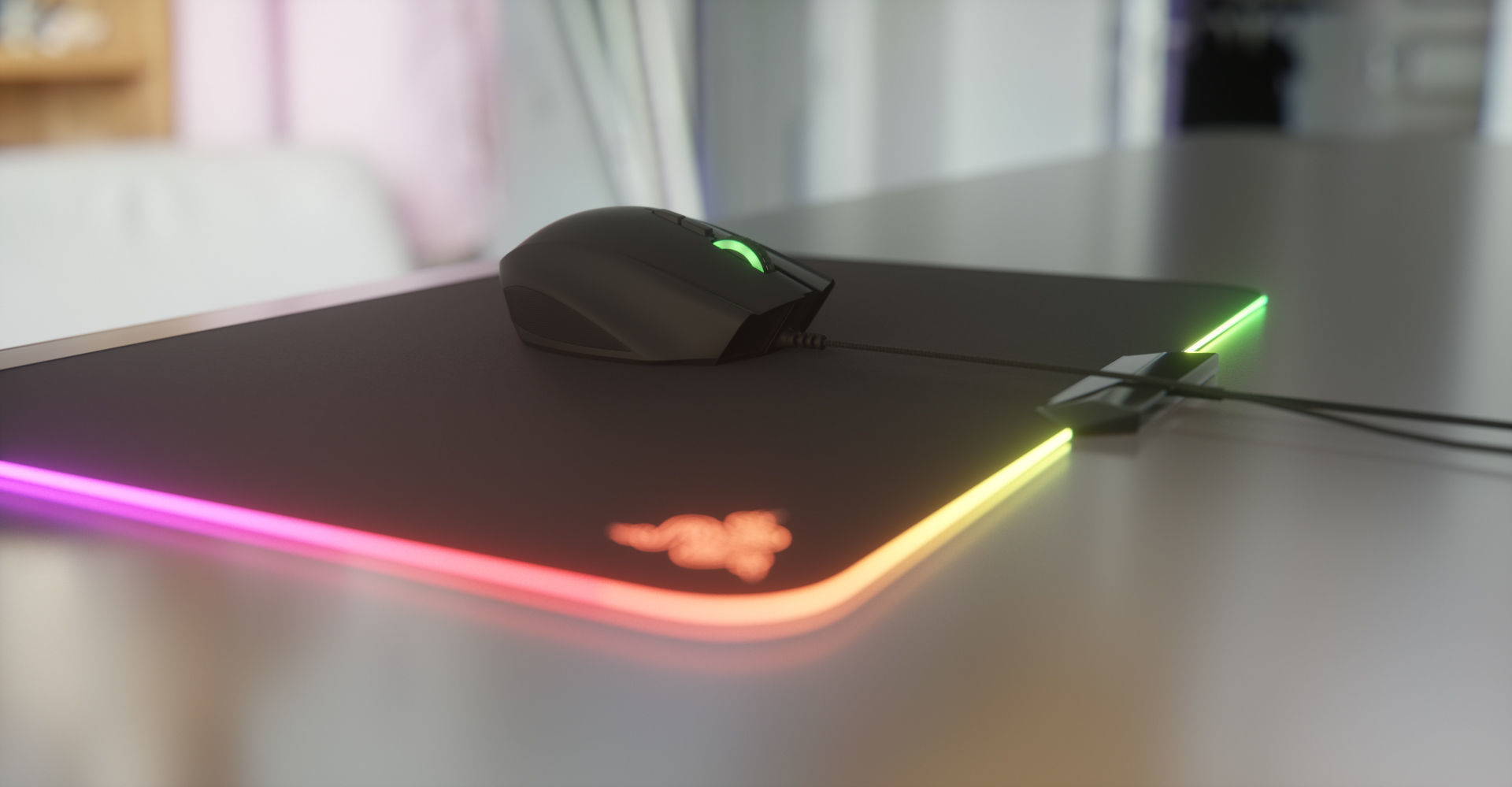 Razer Naga Computer Mouse Low-poly 3D model_11
