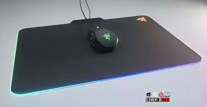 Razer Naga Computer Mouse Low-poly 3D model