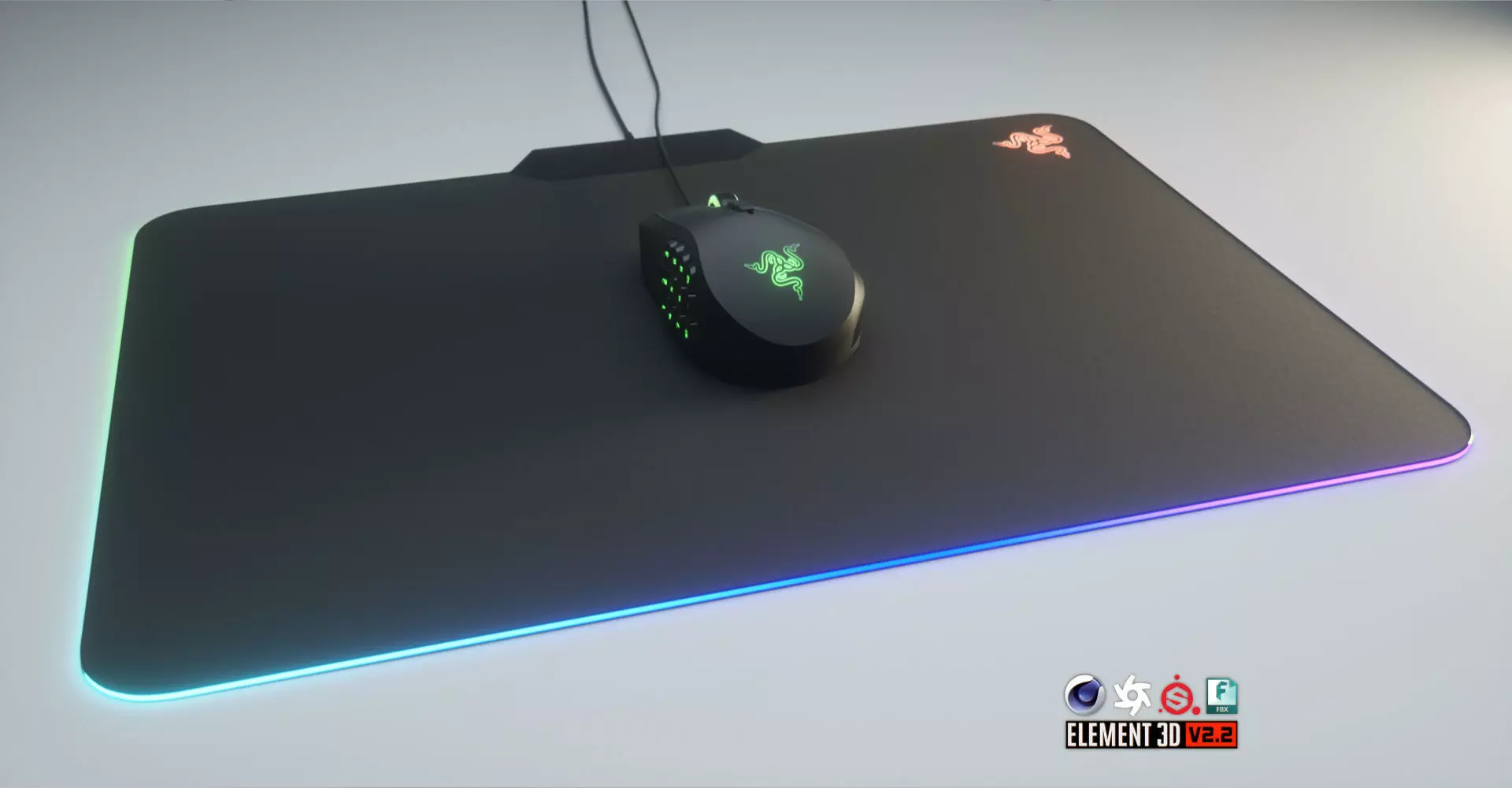 Razer Naga Computer Mouse Low-poly 3D model_0