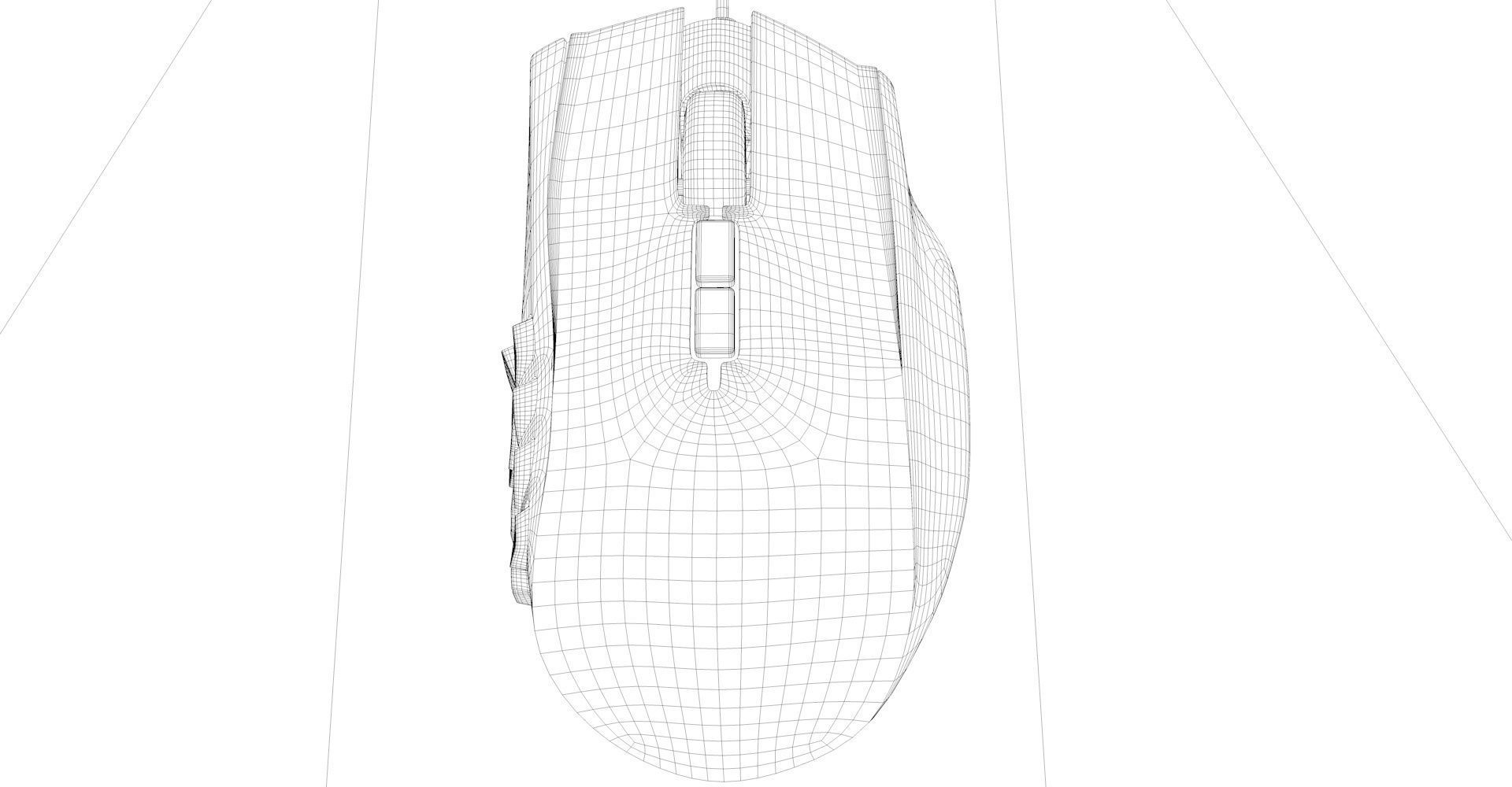 Razer Naga Computer Mouse Low-poly 3D model_3