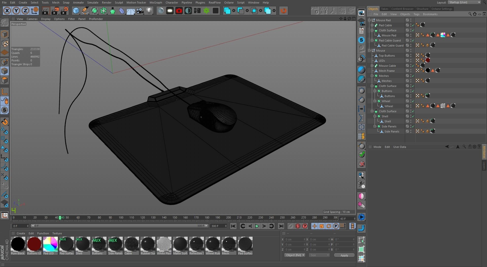 Razer Naga Computer Mouse Low-poly 3D model_17