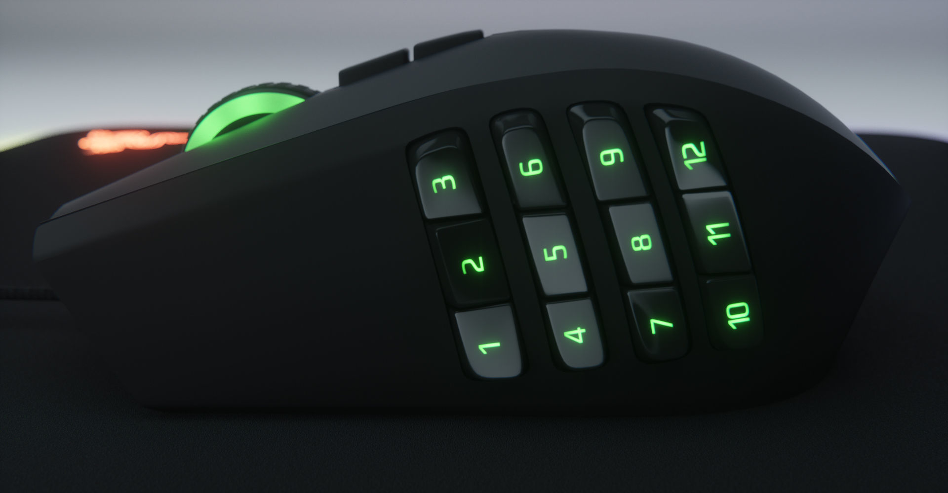 Razer Naga Computer Mouse Low-poly 3D model_7