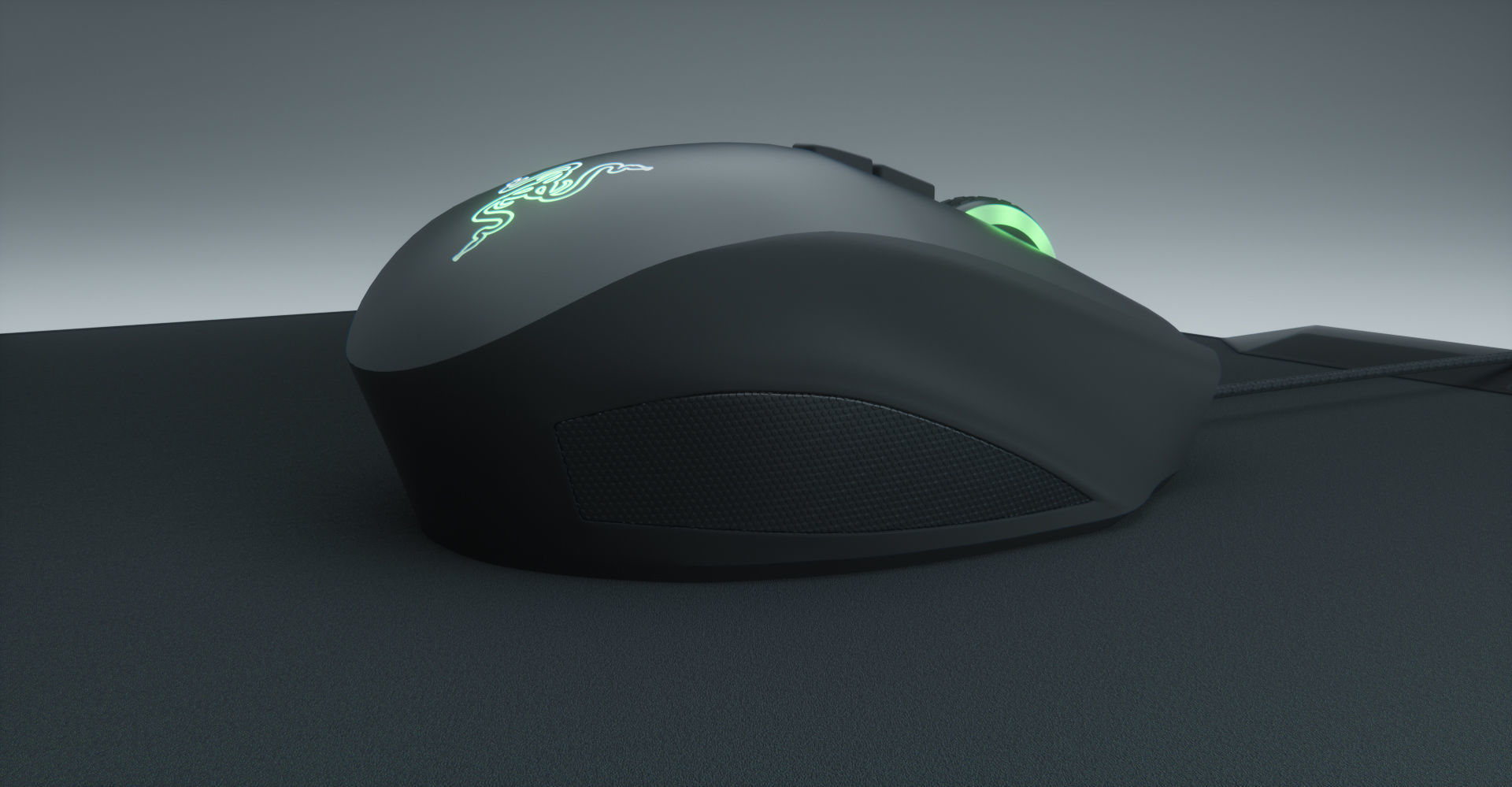 Razer Naga Computer Mouse Low-poly 3D model_9
