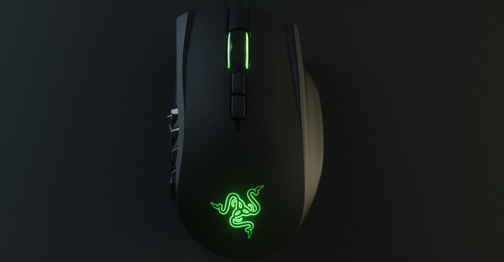 Razer Naga Computer Mouse Low-poly 3D model_2