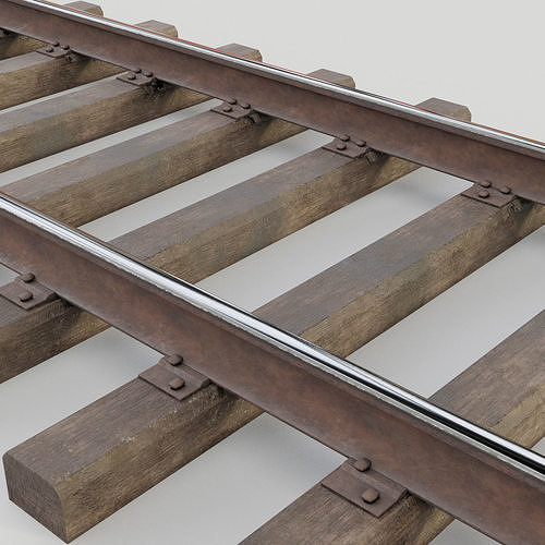 Railway track Low-poly 3D model