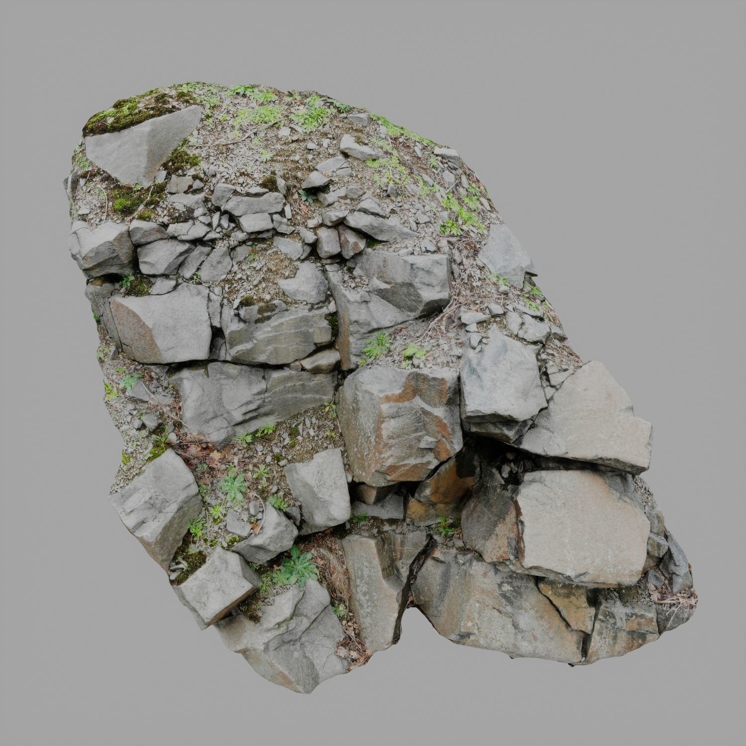 3d scanned cliff face L 3D model_2