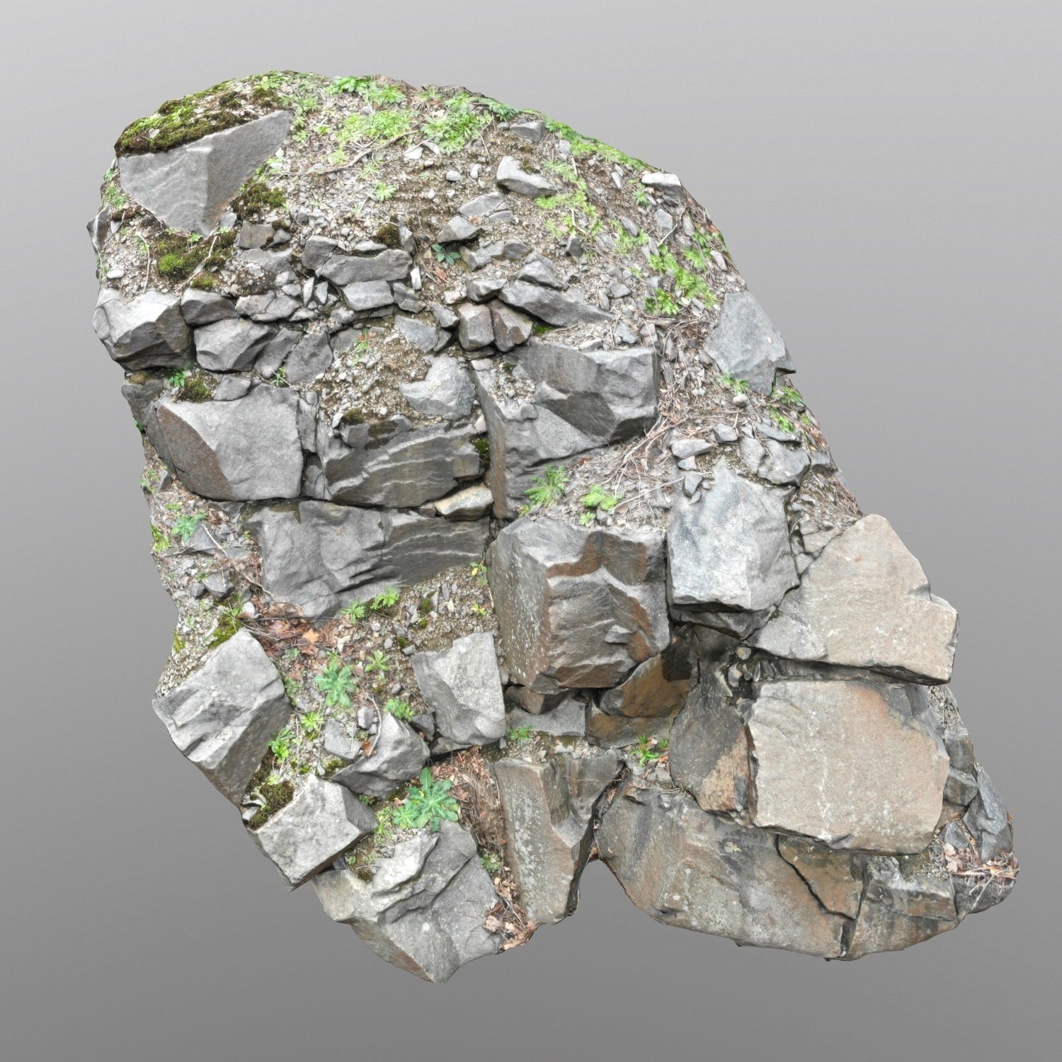 3d scanned cliff face L 3D model_4